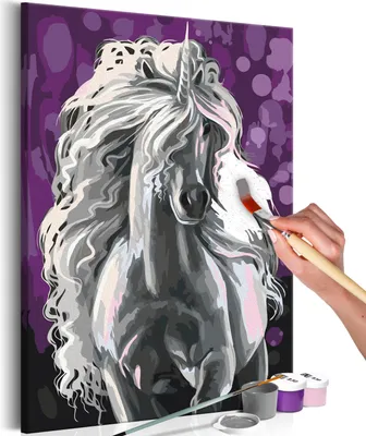 Produktbild von Malen nach Zahlen Einhorn 40x50 cm Malset mit Holzrahmen auf Leinwand für Erwachsene Kinder Gemälde Handgemalt Kit DIY n-A-0321-d-a