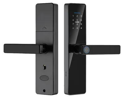 Smart Lock mit Fingerabdruck, Tuya App, schwarz, Aluminiumlegierung