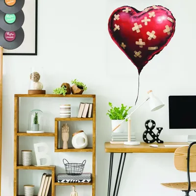 Produktbild von Decords Wandtattoo – Herzballon im Street-Art-Stil, 137 x 201 cm