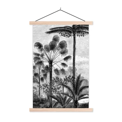 Produktbild von MuchoWow® Textilposter Design - Bäume - Natur - Pflanzen - Botanisch 60x90 cm mit holzfarbenen Rahmen - Textil