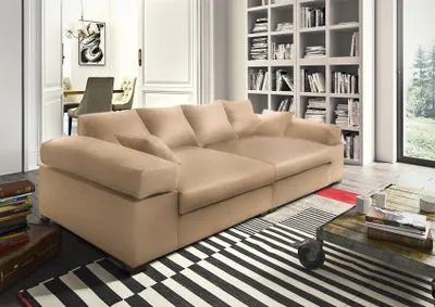 Produktbild von Big Sofa Couchgarnitur Megasofa Riesensofa AREZZO - Kunstleder Creme