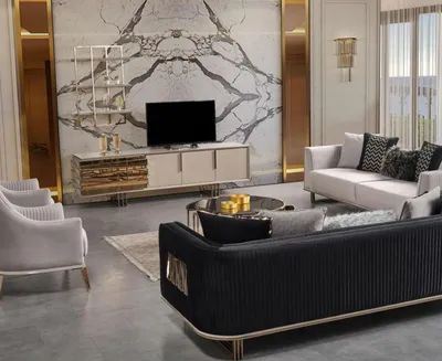 Produktbild von Couchgarnitur Sofagarnitur Dreisitzer Sessel Grau Stoffsofa Set 4tlg