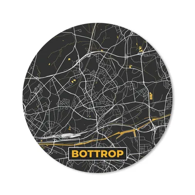 Produktbild von MuchoWow® Mauspad Mousepad Bottrop - Stadtplan - Schwarz und Gold - Deutschland - Karte 30x30 cm - Mousepads - Maus Mat - Pad - Mausunterlage - Tischunterlage - Schreibtischmatten