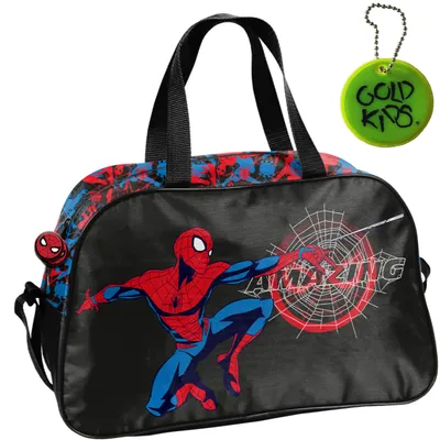 Produktbild von Sporttasche Kinder für Mädchen & Jungen - Umhängetasche mit Spiderman Motiv - Schwimmtasche mit verstärktem Boden - Trainingstasche 40 x 25 x 15 cm
