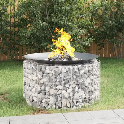 Image de Foyer en gabion Ø 100 cm Fer galvanisé