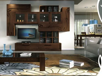 Produktbild von Wohnwand tv Wand Anbauwand Wohnzimmer Möbel rtv Wohnwände Schrank Regal