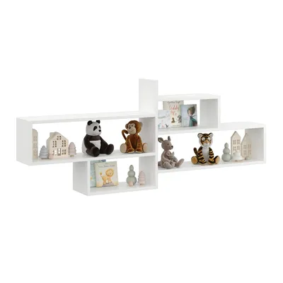 Produktbild von Wandregal Weiß 170x68 cm – Hängeregal modern mit 3 Ebenen – Bücherregal Wand zur Wandmontage – Offenes Regal für Wohnzimmer oder Büro
