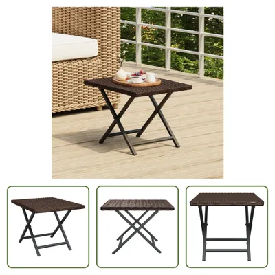Produktbild von The Living Store Klapptisch Braun 45x35x32 cm Poly Rattan