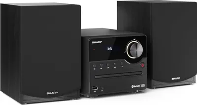 Obrázek produktu pro Sharp Audio Systems XL-B512(BK), HI-FI mikrofonický systém, celkový maximální výstupní výkon 45 W, FM PLL tuner, Bluetooth v5.0, CD přehrávač, USB, 3,5 mm Aux-in, line-in, dřevěný reproduktor, černá