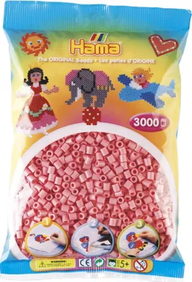 Image de Hama Sachet de 3000 perles à repasser midi rouge clair