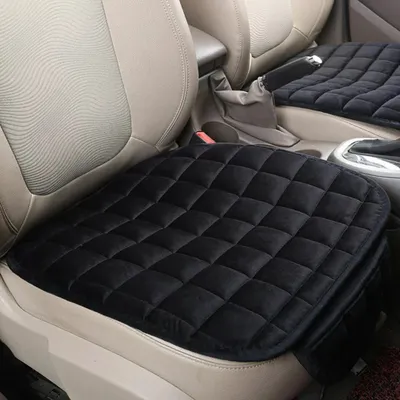Produktbild von 2 Stück Winter Sitzkissen Auto Vordersitze, Anti-Rutsch Autositzbezüge, Schwarz