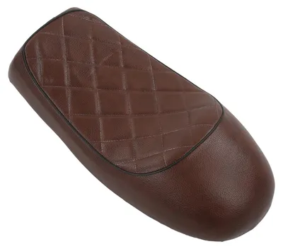 Image de Coussin de selle de moto vintage en forme de bosse, modèle de remplacement pour CB125, CB175, CB200, CB350, CB360 et CB400, style « Brown Diamond »