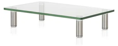 Image de Support transparent pour écran, dimensions 38,5 x 24 x 7,5 cm, en verre trempé, capacité de charge jusqu'à 25 kg