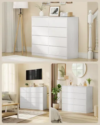Obrázek produktu pro VASAGLE Komoda s 8 zásuvkami, komoda, zásuvková skříň, komoda na prádlo, do ložnice, 40 x 119,4 x 97,5 cm, moderní KAILYN kolekce