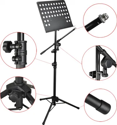 Produktbild von Steinbach Orchesternotenpult mit abnehmbaren Mikrofongalgen SET