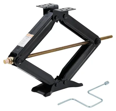 Obrázok produktu pre Nožnicový zdvihák pre karavany a obytné prívesy – Mechanický zdvihák – Nosnosť 3400 kg – Zdvih/vyrovnanie 60 cm – Kľučka – Ťažká oceľ – Čierna farba