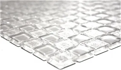 Produktbild von Handmuster Mosaikfliese Transluzent weiß Glasmosaik Crystal Lüster weiß MOS88-8LU90_m