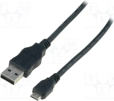 Produktbild von 1x Kabel USB A-Stecker,Micro-USB-B-Stecker USB 2.0 vernickelt AK-300110-018-S USB
