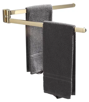 Produktbild von Handtuchhalter Edelstahl Gold 2 Schwenkstangen Wandmontage
