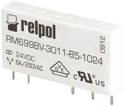 Produktbild von Miniaturrelais RM699BV-3011-85-1024 elektromagnetisch für Leiterplatte und Stecksockel, 1P-Ausgang, ein Wechslerkontakt 6A/250V