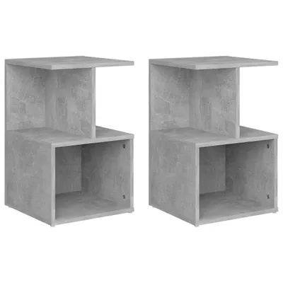 Image de vidaXL Tables de nuit 2 pcs. Gris béton 35x35x55 cm Bois composite