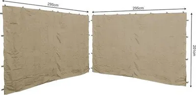 Produktbild von Seitenpaneele für Pavillon 3x3m - Wasserabweisendes Polyester in Sandfarbe