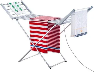 Image de Séchoir à linge électrique 220 W, 20 barres, aluminium, 148 x 53 x 90 cm, pliable