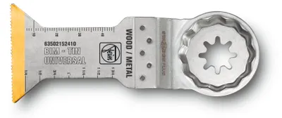 Immagine prodotto di Lama bimetallica Fein E-Cut con rivestimento TiN, lunghezza 60 mm, larghezza 44 mm, confezione da 5 | 63502152430
