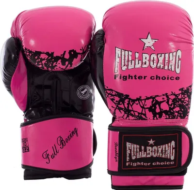 Zdjęcie produktu dla Rękawice bokserskie Fullboxing Brooklyn ze sztucznej skóry, różowe, 14 uncji