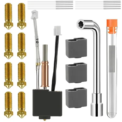 Hotend-Set für Kobra 3, 8 Düsen 0,4 mm, Messing, gold