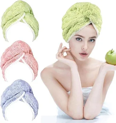 Produktbild von Famanu Haarhandtuch Set aus 3 Mikrofasertüchern 65 × 25 cm, super saugfähig und schnell trocknend – Weiß