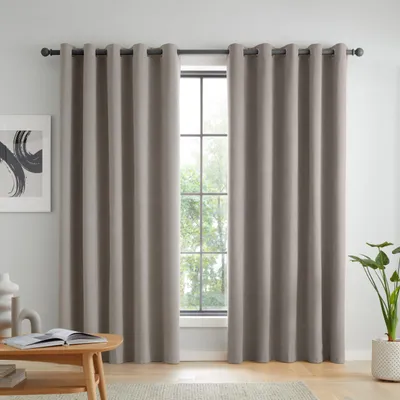Thermovorhang Blackout 117x137 cm 2 Paneele Grau Ösen