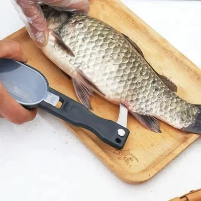 Produktbild von CHPN – Fischschuppen-Entferner – Fischreiniger – Fischschaber – Fischschrubber – Fisch reinigen – Fischschuppen abkratzen – Schwarz
