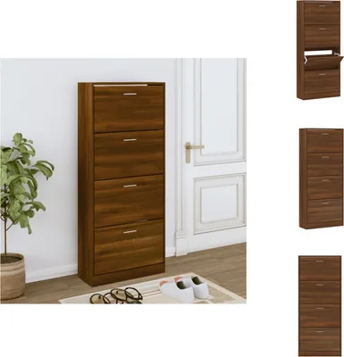 Zdjęcie produktu dla vidaXL Szafka na buty dąb brązowy 63x24x147 cm materiał drewnopochodny - Stojaki i szafki na buty