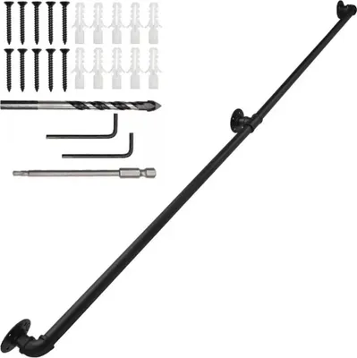 Produktbild von 100 - 300 cm Handlauf Treppengeländer Schutzgeländer Wandhandlauf Wasserrohrhandlauf
