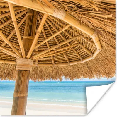 Produktbild von MuchoWow® Poster Sonnenschirm - Strand - Meer - Tropisch 100x100 cm - Babyzimmer