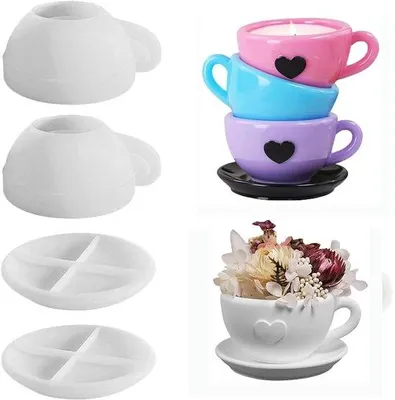 Produktbild von Unyqoos® Silikon-Gießformen-Set – flexible Gussformen für DIY Kerzenhalter, Kaffeetassen & Deko, temperaturbeständig -20 bis 230 °C, spülmaschinengeeignet