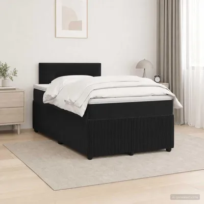 Immagine prodotto di Maison Exclusive - Letto boxspring con materasso nero 120 x 190 cm in velluto