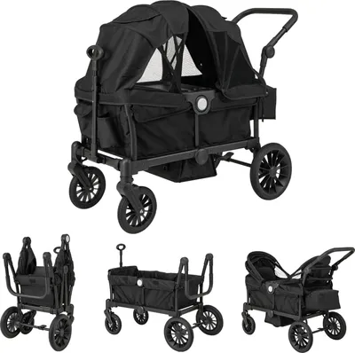 Produktbild von GOPLUS Kinderwagen-Buggy für Zwillinge, Zwillingsbuggy mit Sonnendach, verstellbarem Griff & Sicherheitsgurt, faltbarer Zwillingswagen ab 6 Monaten
