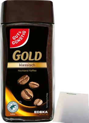 Produktbild von Gut & Günstig Gold löslicher Bohnenkaffee klassisch (100g Packung) + usy Block