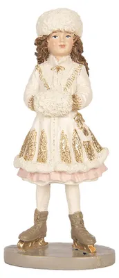 Immagine prodotto di Clayre & Eef, decorazione natalizia a forma di bambino, 8x7x18 cm, colore beige, materiale: plastica