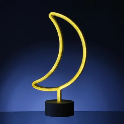Produktbild von LED NEON Figur MOND - Neonlicht - H: 30cm - Batterie oder USB Betrieb - stehend - warmweiß