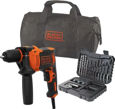 Zdjęcie produktu dla Black & Decker BEH710SA32-QS, Wiertarka pistoletowa, 2800 RPM, 2 cm, 1,3 cm, 1,3 cm, 47600 bpm