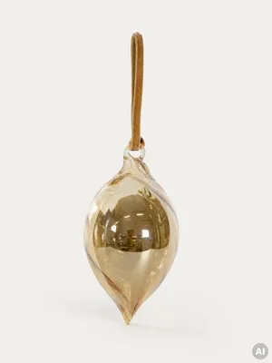 Produktbild von HOMLA NYVRA-Weihnachtskugel aus Glas, länglich, 6 x 12 cm
