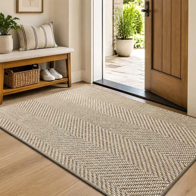 Innentürmatte 81x122 cm, Antirutsch, waschbar, beige