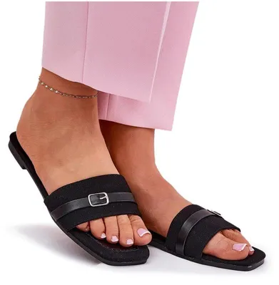 Produktbild von Flache Damen Sandalen Mit Riemen Und Schnalle Schwarz Zilina 36