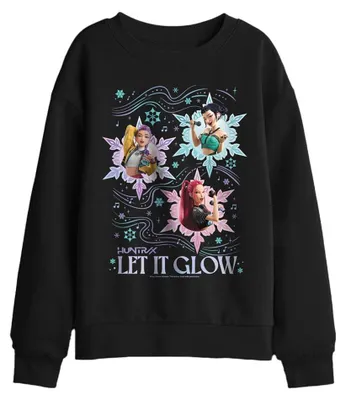 Produktbild von K-Pop Demon Hunters - "Huntrix Let It Glow" Sweatshirt für Kinder, weihnachtliches Design TV43713 (116) (Schwarz)