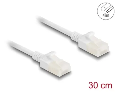 Immagine prodotto di Cavo di rete Cat.6A RJ45 con robusto fermo di bloccaggio, 0,3 m, sottile, bianco