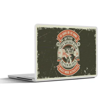 Produktbild von MuchoWow® Laptop Aufkleber Sticker Cover Mannshöhle - Sport - Bodybuilding - Altmodisch 25x18 cm - Laptop-Deko
