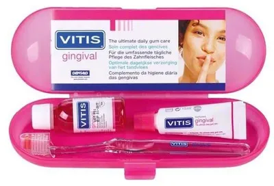 Produktbild von Zahnhygiene-Set, Dentaid, Vitis, Zahnfleisch, Zahnfleischentzündung Tägliche Hygiene, 4 Stück